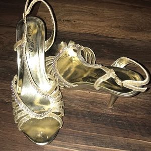 Gold women’s high heel